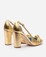 Retro Pump Metallic Leather Platino