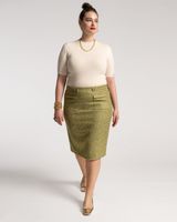 Pencil Skirt Cedar Boucle Wool Green