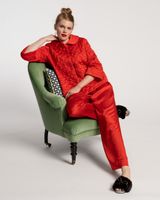 Lauren Quilted Pajama Set Silk Red