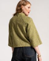 Lily Funnelneck Top Cedar Boucle Wool Green