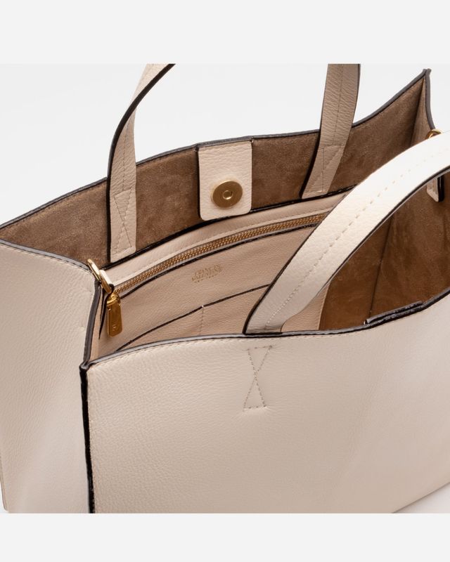 Frances Valentine Margo Tote Tumbled Leather Oyster | The Summit
