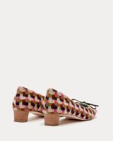 Mary Mini Block Heel Basketweave Plaid