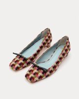 Mary Mini Block Heel Basketweave Plaid