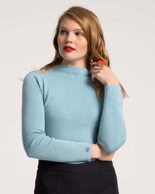 Marie Long Sleeve Sweater Merino Light Blue