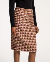 Pencil Skirt Basketweave Plaid Wool