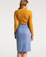 Wool Pencil Skirt Light Blue