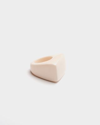Wide Abstract Ring White