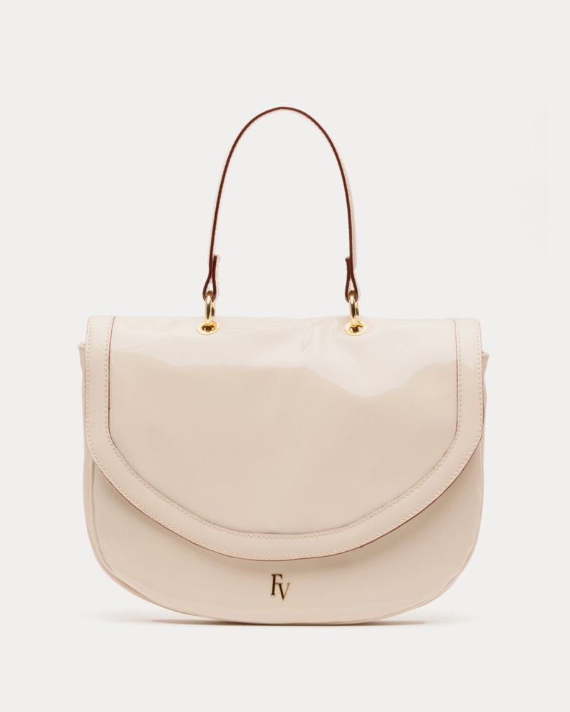 Sadie Saddle Bag Soft Patent Oyster