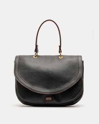 Sadie Saddle Bag Tumbled Leather Black