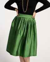 Barbara Gathered Midi Skirt Emerald