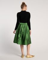 Barbara Gathered Midi Skirt Emerald