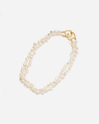 Double Strand Textured Pearl Necklace