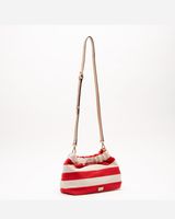 Bici Chain Pouch Striped Canvas Natural Red