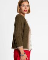 Wool Border Sweater Olive