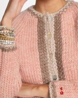 Wool Border Sweater Pink