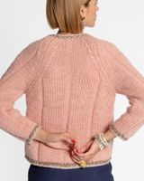 Wool Border Sweater Pink