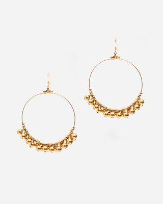 Gold Cluster Hoop Earrings