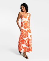 Malia Halter Dress Waffleweave Abstract Floral