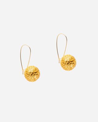 Crochet Ball Earrings Gold