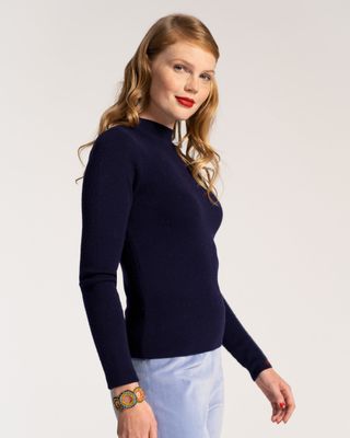 Marie Long Sleeve Sweater Merino Navy