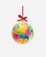 Bright Floral Glass Ornament