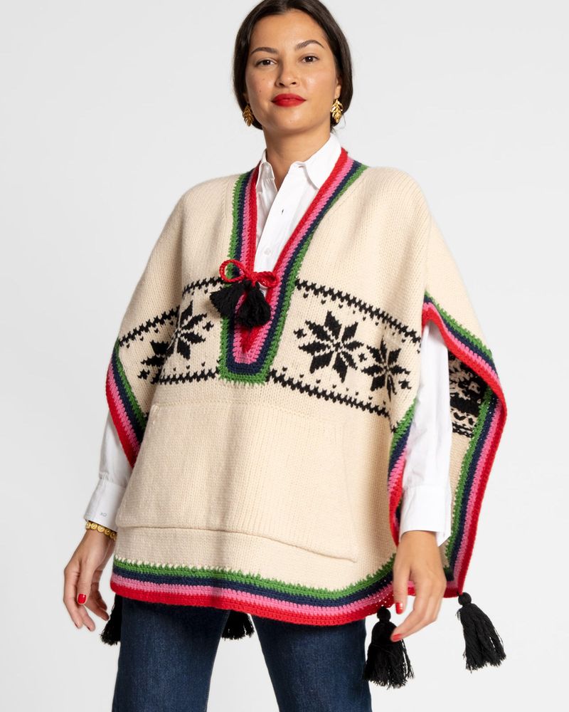 Festival Poncho Oyster Multi