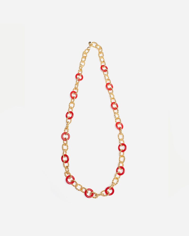 Red Gold Disc Necklace