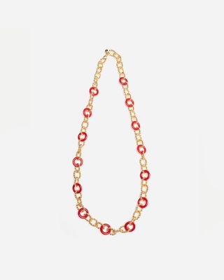 Red Gold Disc Necklace