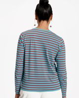 Long Sleeve Striped Shirt Turquoise Red