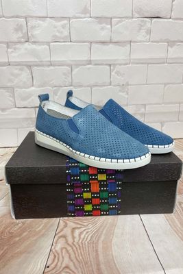 Blue Slip On Suede Sneaker