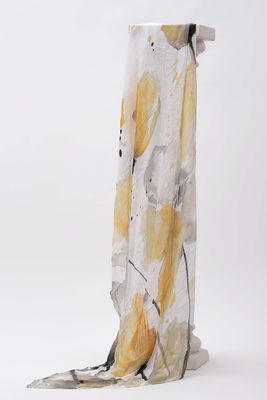 NEUTRAL ABSTRACT FLORAL SCARF
