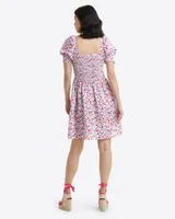 Cam Smocked Dress Berry Print