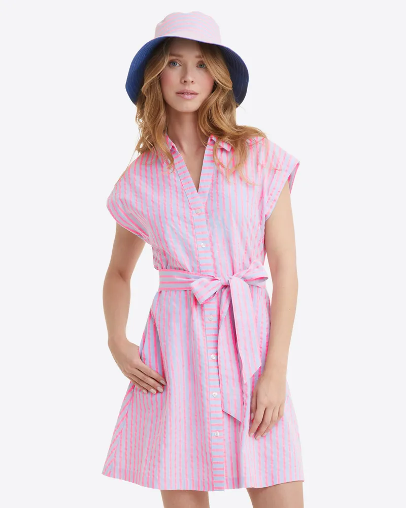 Trisha Shirtdress Seersucker Stripe