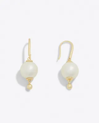 Pearl Gold Bead Earrings