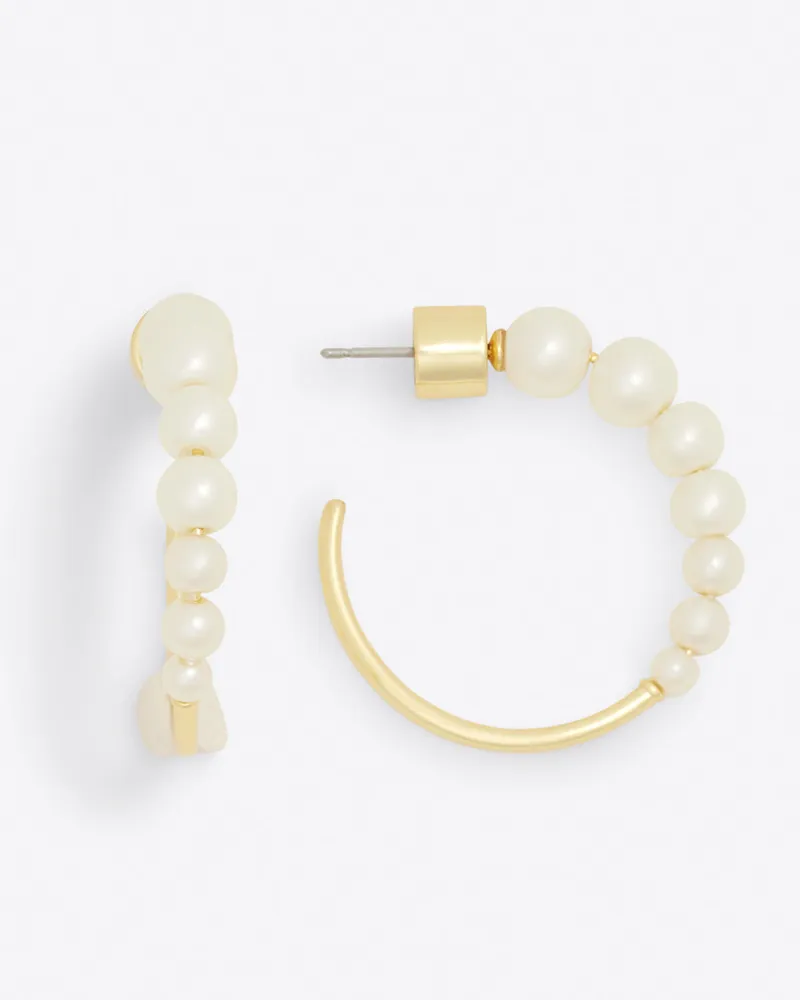 J.Crew: Layered Mini-pearl Hoop Earrings For Women