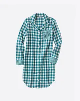 DJ x Lands' End Women's Long Sleeve Flannel Nightshirt