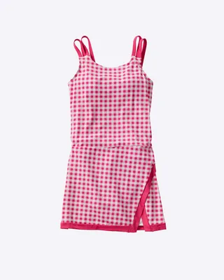 DJ x Lands' End Scoop Neck Swim Dress One Piece Swimsuit