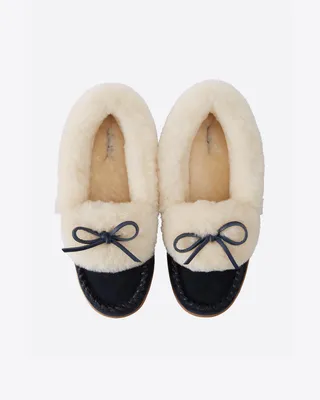 Shearling Slippers Navy