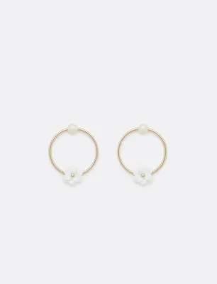 Convertible Magnolia Hoop Earring