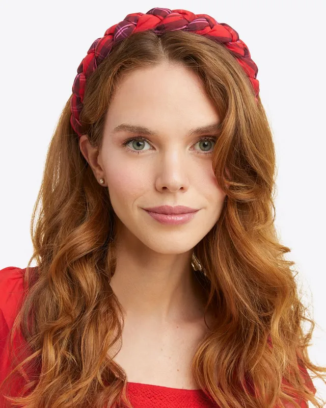 Leontine Vintage Puffy Plaid Headband