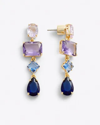 Four Stone Drop Earrings