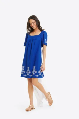 Maren Shift Dress Embroidered Floral