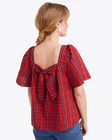 Maren Bow Back Top Elle Plaid