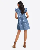 Crystal Dress Embroidered Chambray