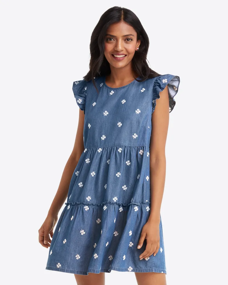 Flutter Sleeve Chambray Dress – Draper James