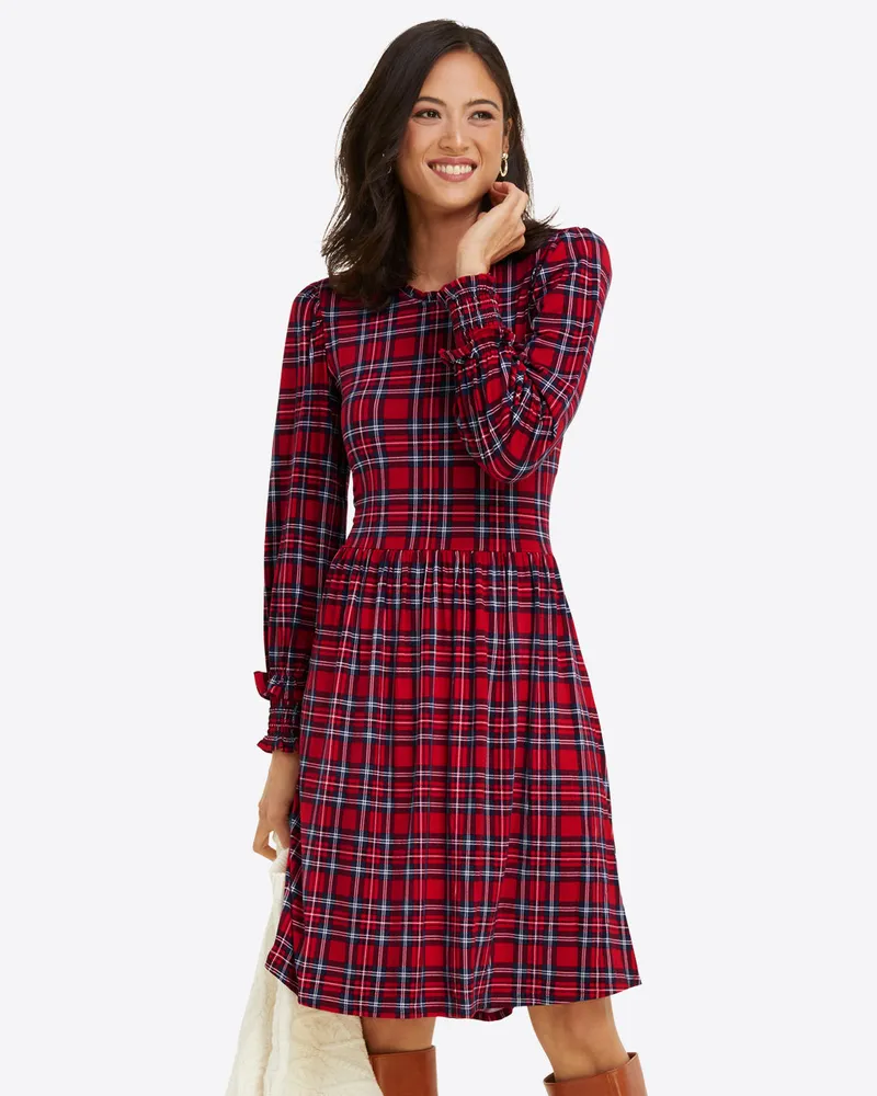 Kitty Knit Dress Angie Plaid