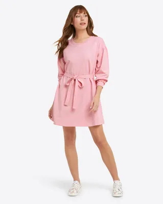 Bobbie Sweatshirt Dress Pink Embroidered Viola