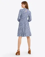 Kitty Dress Blue Square Dot