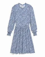 Kitty Dress Blue Square Dot