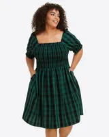 Cam Smocked Dress Blackwatch Plaid